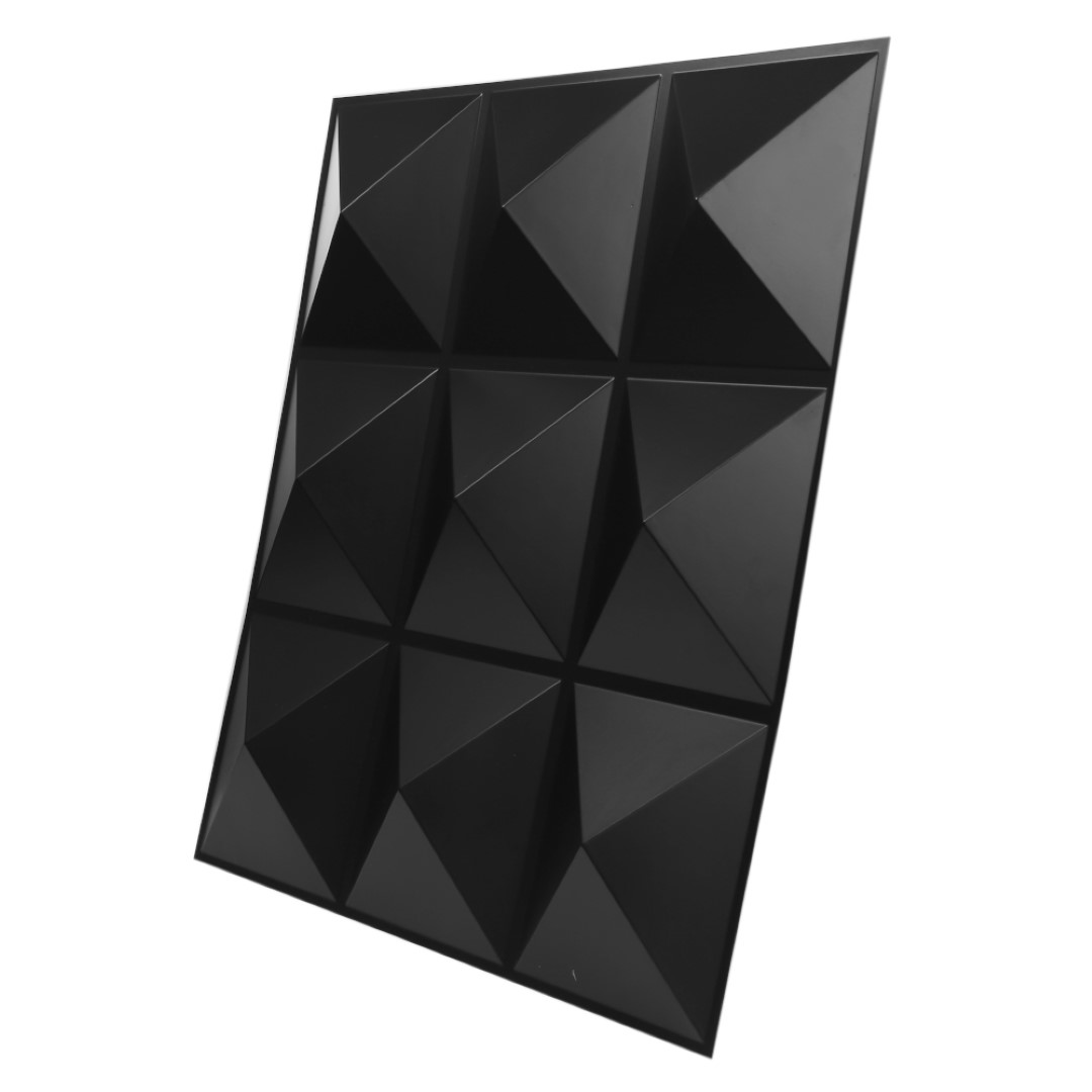 【楽天市場】ISL 3Dウォールパネル(PVC製・難燃仕様) ピラミッド(スモール) ・マットブラック 30cm×30cm 30枚セット