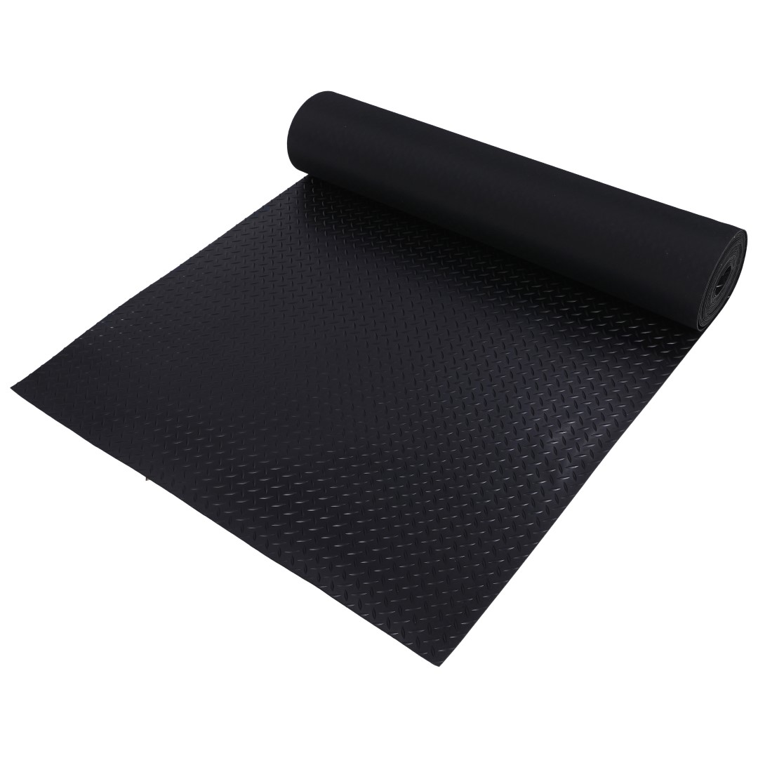 ISL ラバーガレージマット チェッカー 100×400cm 多目的ロールタイプ ゴムマット ゴムシート トラック荷台 倉庫 防振 防音 防滑 防水 耐油 滑り止め 振動吸収