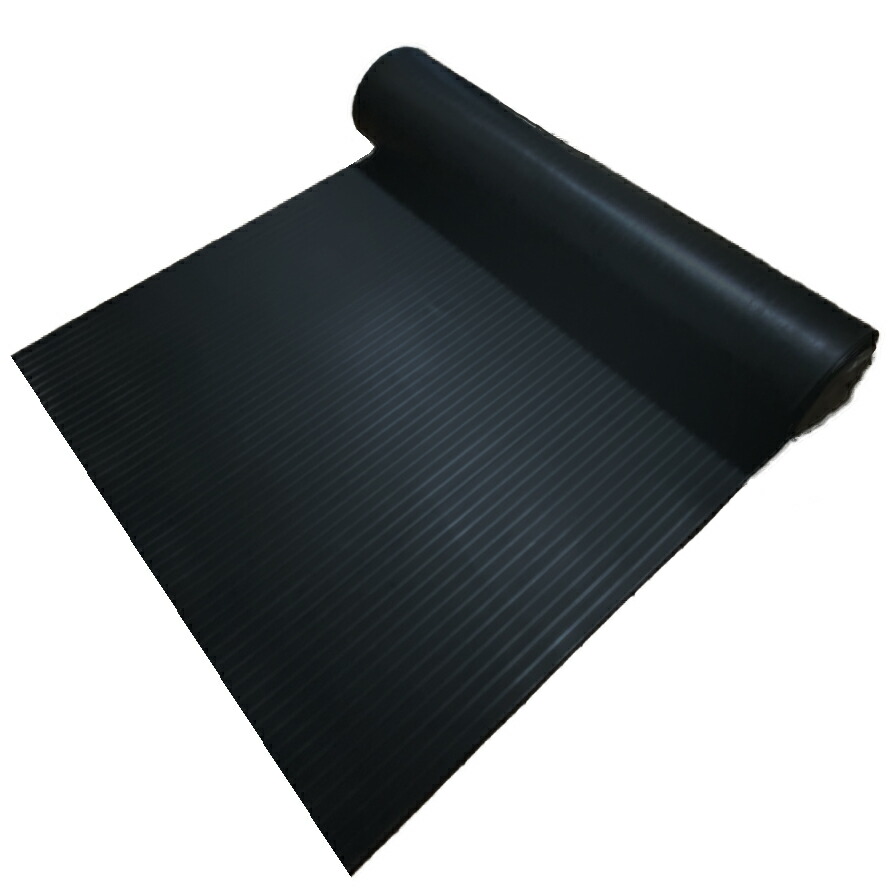 ISL ラバーガレージマット ストライプ 100×400cm 多目的ロールタイプ ゴムマット ゴムシート トラック荷台 倉庫 防振 防音 防滑 防水 耐油 滑り止め 振動吸収