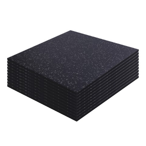ISL ラバートレーニングマット ブラックxグレーチップ 15mmフラットモデル 50x50cm 40枚セット