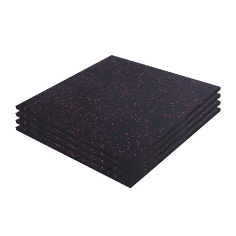 ISL ラバートレーニングマット ブラックxレッドチップ 15mmフラットモデル 50x50cm 4枚セット