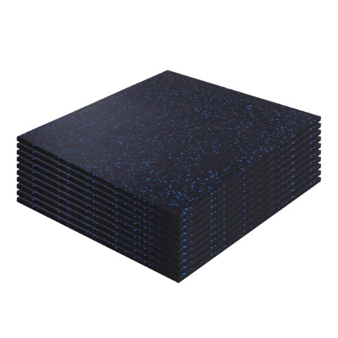 ISL ラバートレーニングマット ブラックxブルーチップ 15mmフラットモデル 50x50cm 40枚セット