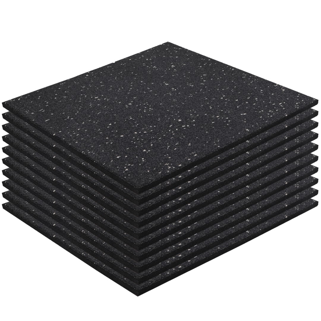 ISL ラバートレーニングマット グレー＆ホワイト 15mmフラットモデル 50x50cm 10枚セット