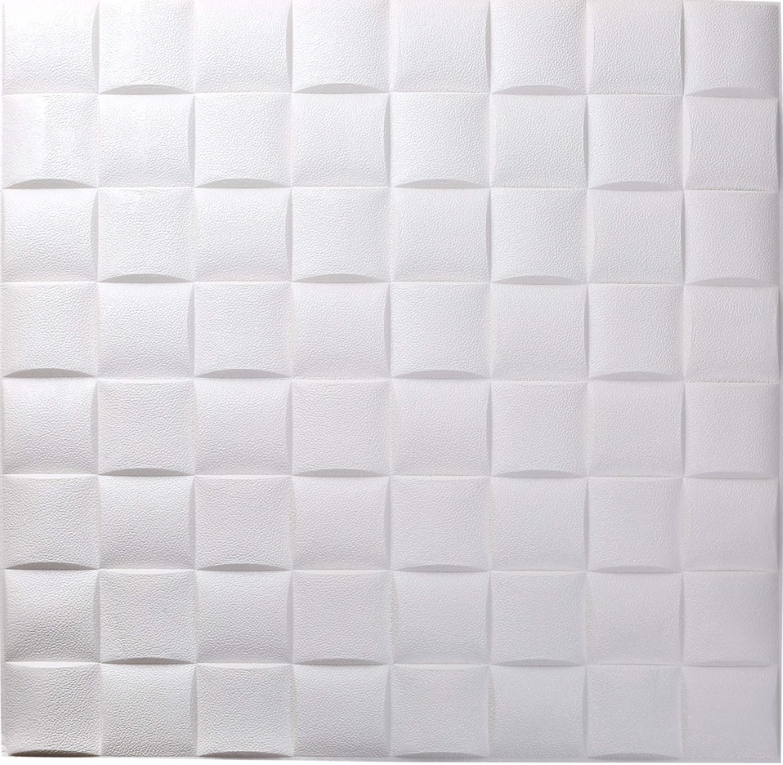 ISL ウォールステッカー組市松調(アルミ仕様) 3Dクッション壁紙 70cm×70cm