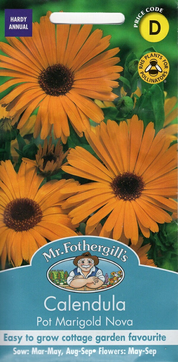 【輸入種子】Mr.Fothergillu0027s Seeds Calendula Pot Marigold Nova カレンデュラ（きんせんか）  ポットマリーゴールド・ノヴァ ミスター・フォザーギルズシード｜Ivy