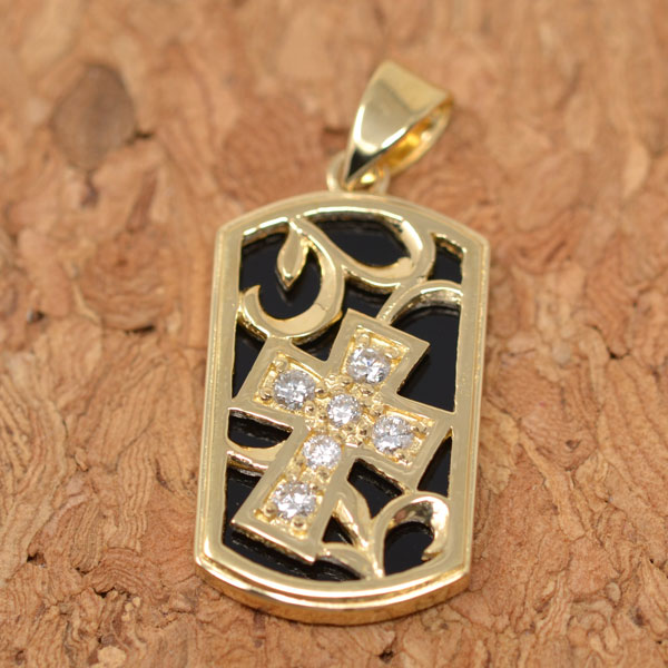 モザイクオパールオニキス ペンダントトップ 18K製 未使用 ❤︎ 楽天