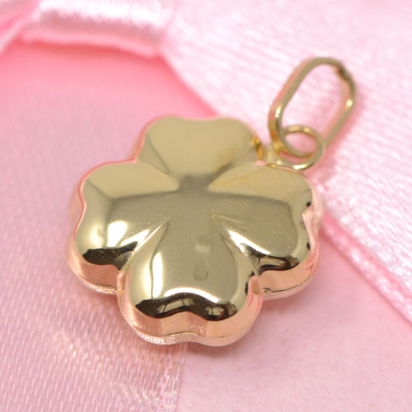 クローバー ペンダント 幸運 四葉のクローバー モチーフ 四つ葉 18金 k18 18k ぷっくり 可愛い ゴールド レディース