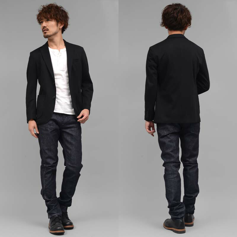 blueway: 固体弹力牛仔布紧修身牛仔裤 (单洗) 牛仔裤: m1880-8100