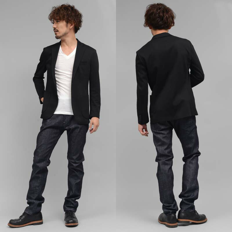 blueway: 固体弹力牛仔布定期锥形的牛仔裤 (单洗) 牛仔裤: m1881