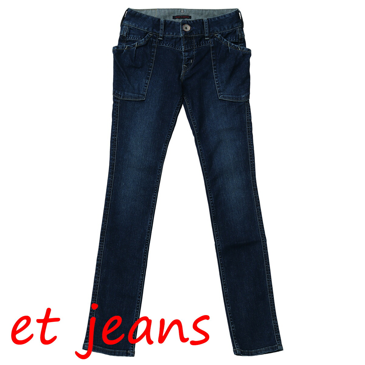 et/ET BOITE:ベイカースキニーパンツ ハイブリッドストレッチデニム(ビンテージドブルー):E2206-5550 XXS-L ETジーンズ エボワット デニム ジーンズ レディース 裾上げ 日本製