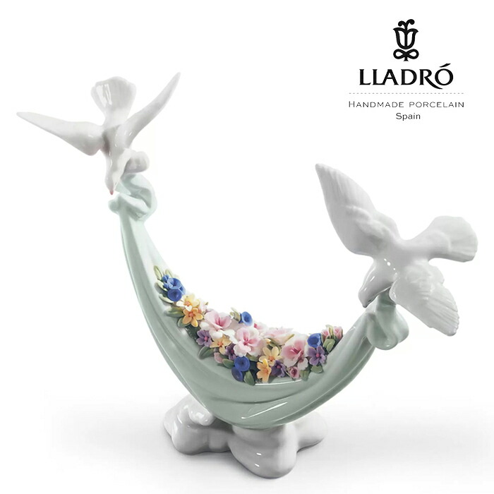 長閑やかさの花かご  LLADRO  リヤドロ 実際的 フィギュリン   鳩 飾りつけ オブジェ 室内装飾 あやつり人形 瀬戸もの 愛くるしげ 今めかしい エスパニア 差し上げ物 入り口・入口 祝い事 工作 開業 癒し リビング 寝部屋 事務室 事務室 【定まり品】01006579