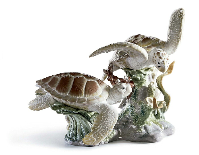海ガメ ウミガメ LLADRO リヤドロ  海亀 飾りつけ オブジェ 室内装飾 あやつり人形 瀬戸もの 愛くるしい 今めかしい エスパニア 差し上げ物 部屋の入り口 祝賀会 造営 開業 癒し リビング 臥し所 事務室 事務室 【定め事品】 01006953