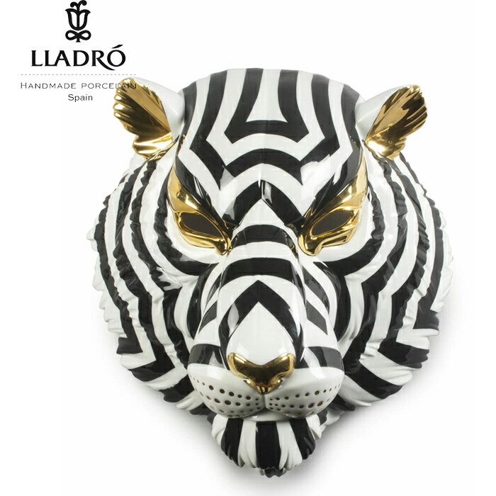 Mask Tiger Black-Gold  LLADRO リヤドロ 虎 虎 フィギュリン 01009404 飾りつけ オブジェ 室内装飾あやつり人形 瀬戸もの 愛くるしい エスパニア 差し上げ物 祝賀会 造営 開業 癒し リビング 臥し所 事務室 事務室 【定め事品】