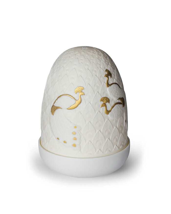 Dome Lamp 孔雀 リヤドロ LLADRO 卓上 ランプ  磁器 インテリア プレゼント お祝い 寝室 新築 開業 玄関 オフィス リビング USB 充電式 LED【正規品】01023971