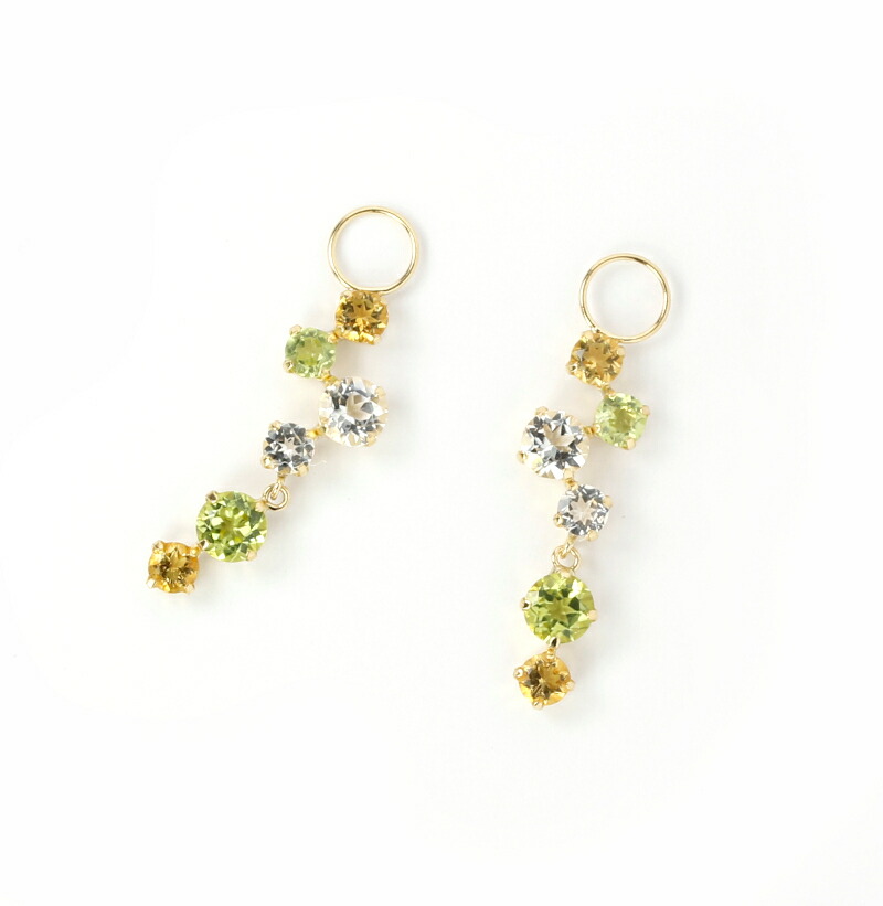 K18WG　チャーム付き2wayピアス 楽天市場】K18 フープピアス チャーム 18K 2way ボールチャーム 丸玉