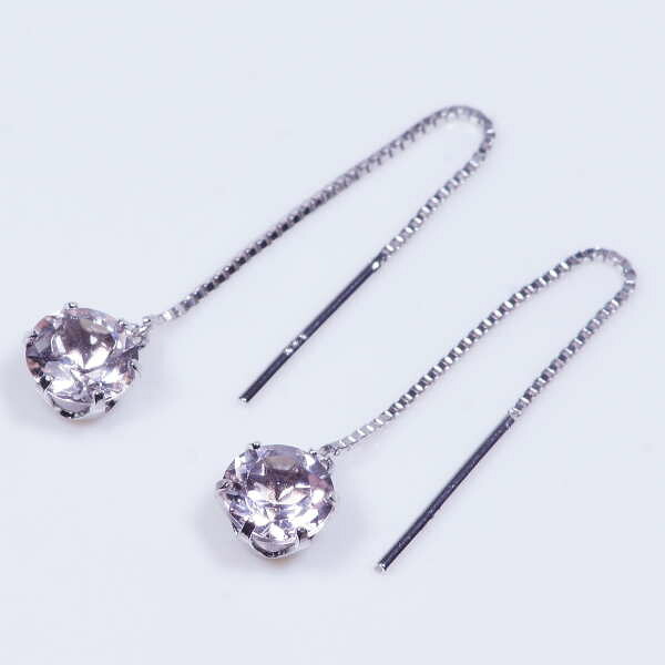 PT 0.8ct モルガナイトピアス ラウンド アメリカン プラチナ 3月誕生石 ギフト 結婚式 クリスマス|I Love ジュエリー