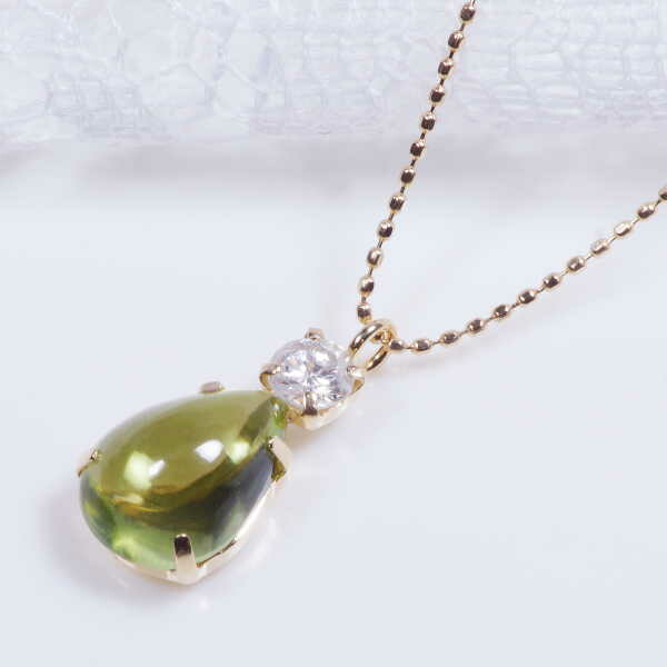 楽天市場】K18 1.6ct ペリドット チャーム ダイヤ 0.1ct 18金 8月