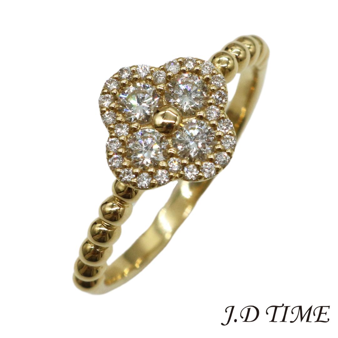 K18YG フラワーダイヤモンドリング D0.40ct レディース【新品】｜JD　TIME