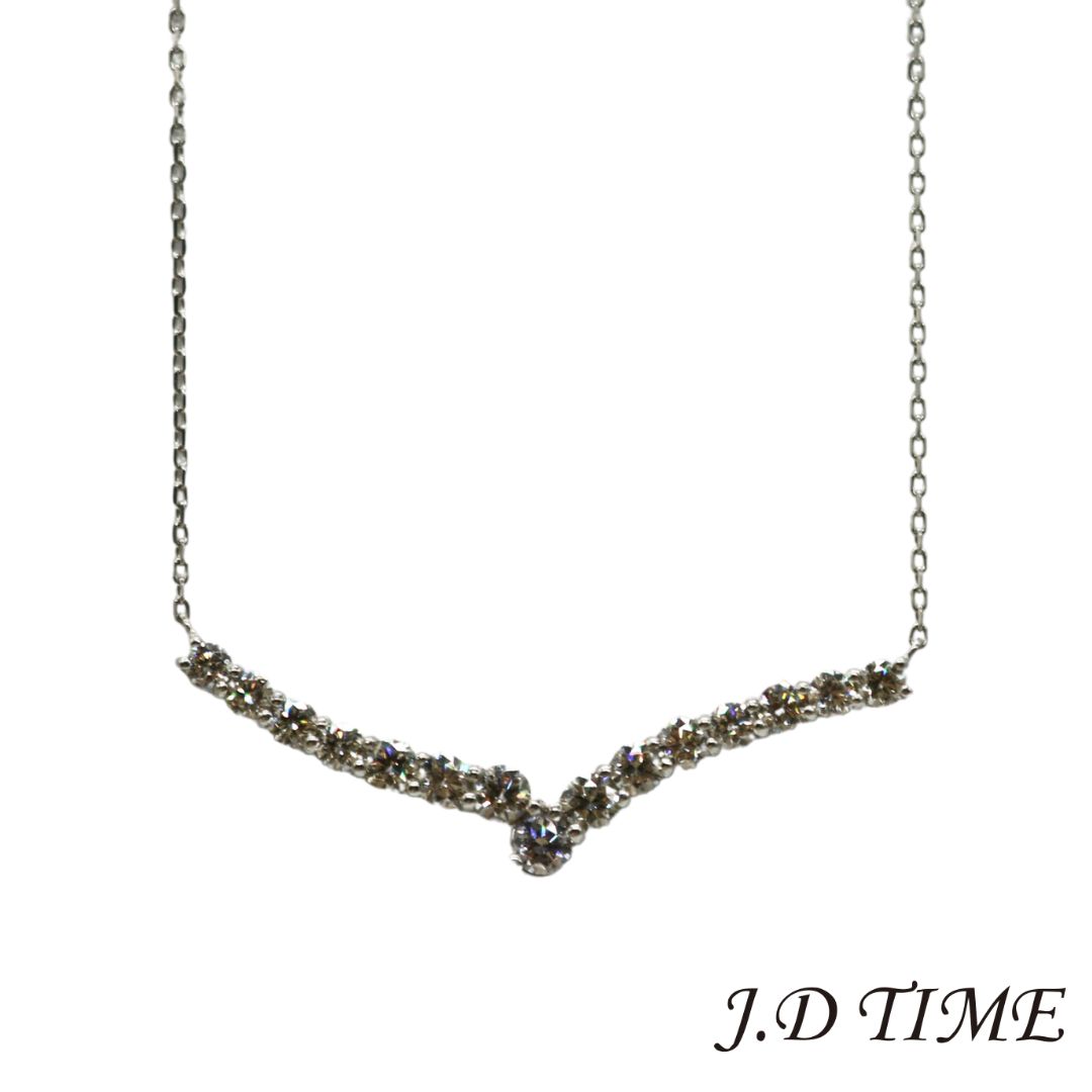 PT850/900V字ダイヤモンドネックレスD0.70ct ユニセックス【新品】｜JD　TIME