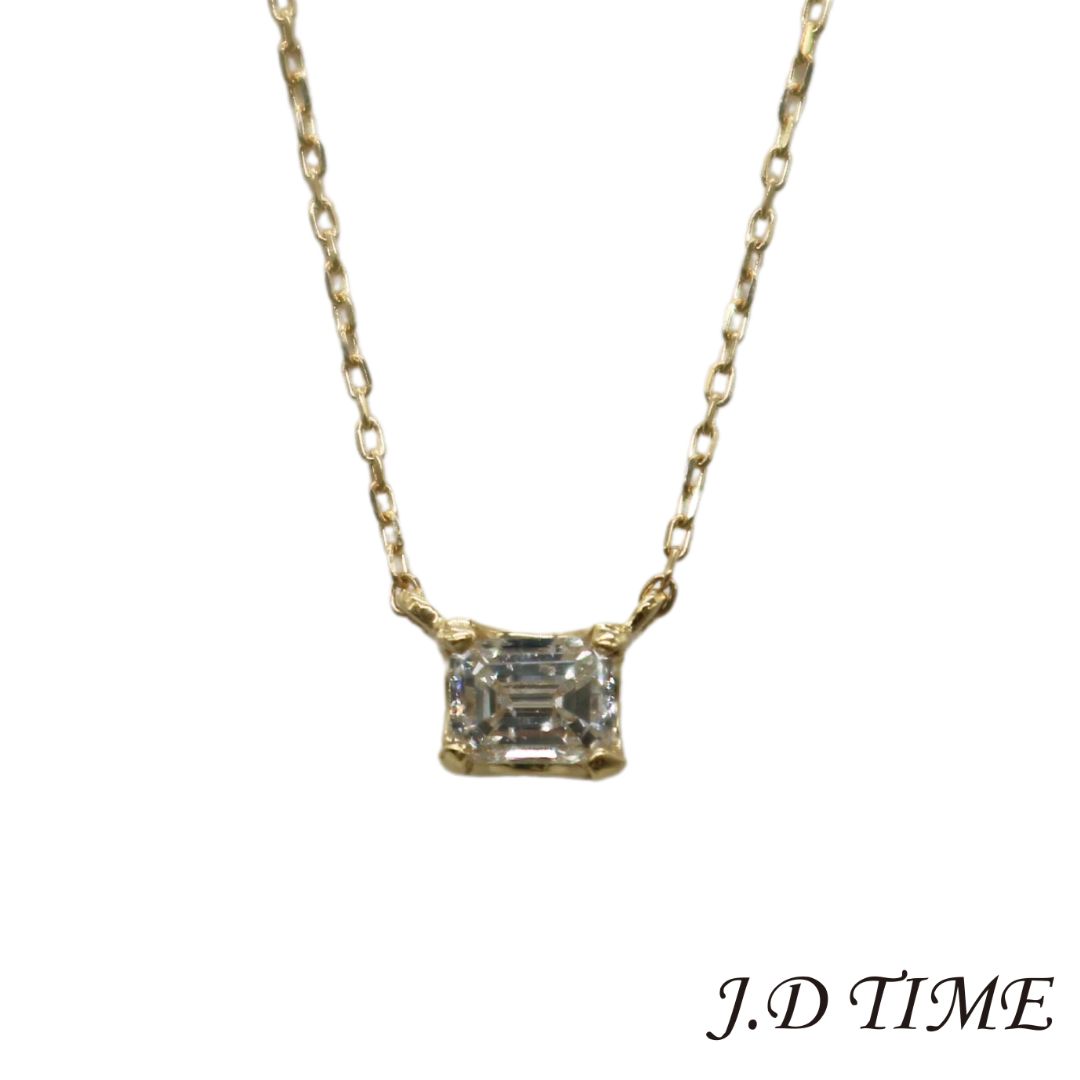 K18YG エメラルドカットダイヤモンドネックレスD0.22ct レディース【新品】|JD TIME