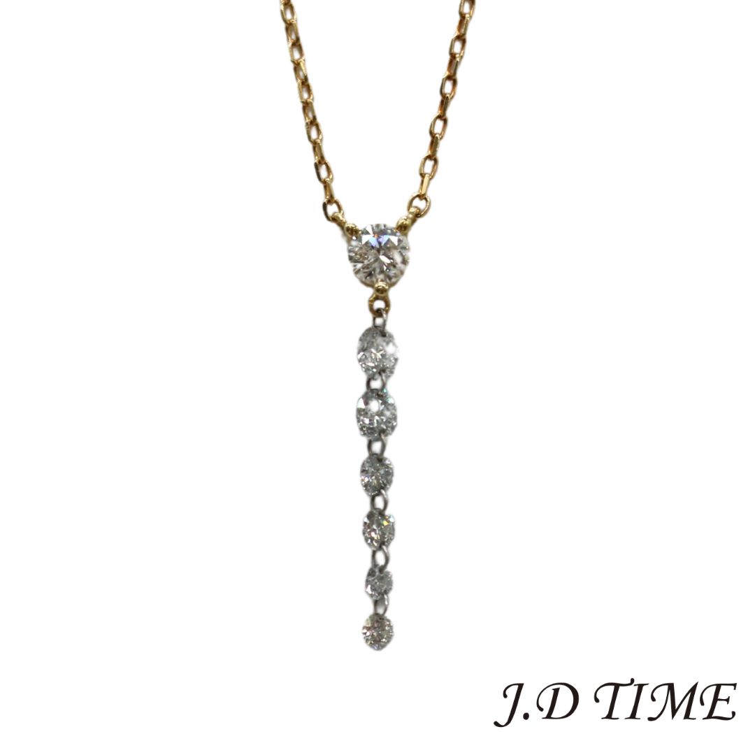 K18YG スウィング ダイヤモンドネックレス D0.46ct ユニセックス 【新品】