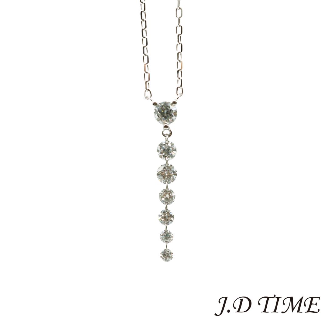 K18WG スウィング ダイヤモンドネックレス D0.47ct ユニセックス 【新品】 114,000円