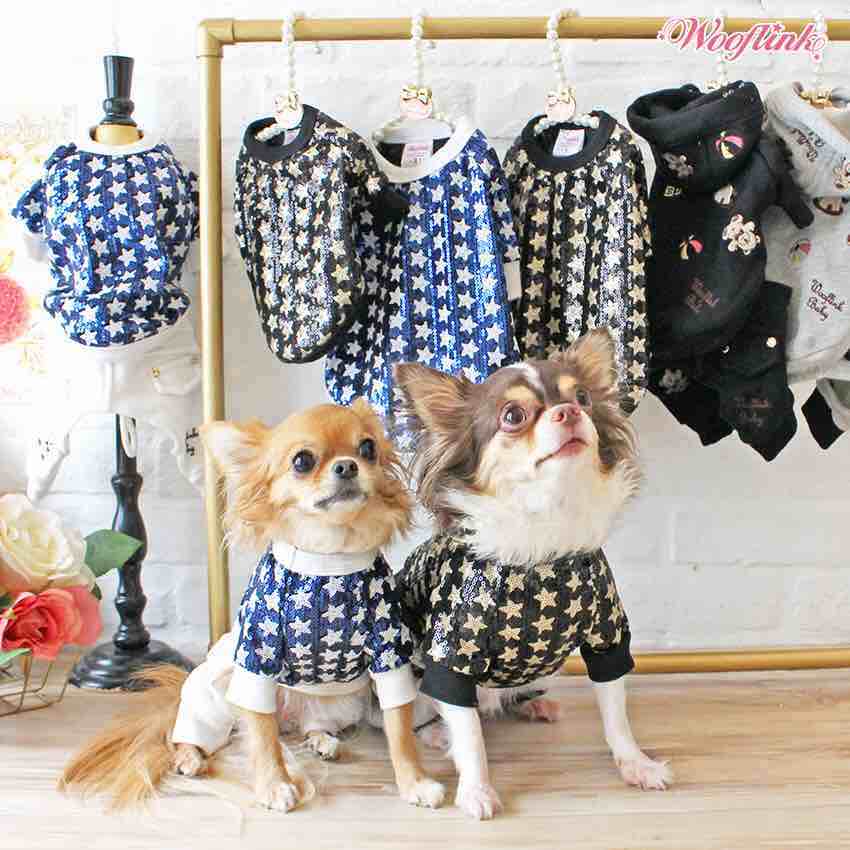 メール便対象 Wooflink ウーフリンク Shining Stars ドッグウェア 犬服 小型犬 星 スター スパンコール 犬服 ブランド Kanal9tv Com