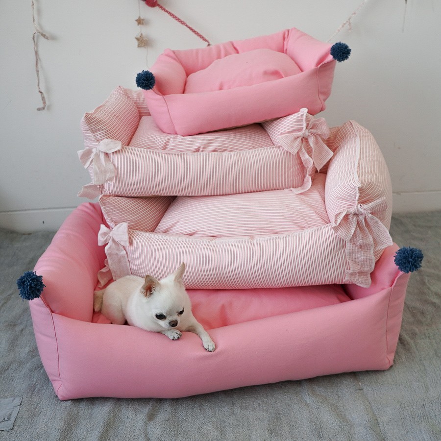 【送料無料】LouisDog(ルイスドッグ)(ルイドッグ)BlushBoom/SolidOrganic(スーパーサイズ)小型犬シンプルハウスベッドピンクポンポンカシミアブレンド