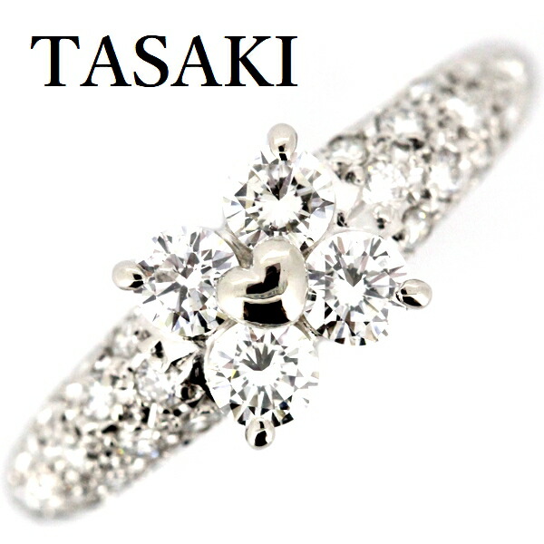 タサキ　田崎　クローバー　ダイヤ　K18WG 指輪　リング　ハート タサキ 田崎 クローバー ダイヤ K18WG 指輪 リング ハート