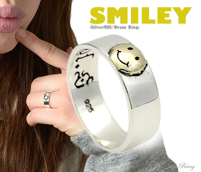 ニコちゃん スマイル カレッジ リング デザインリング 指輪 韓国 ゴールド 通販