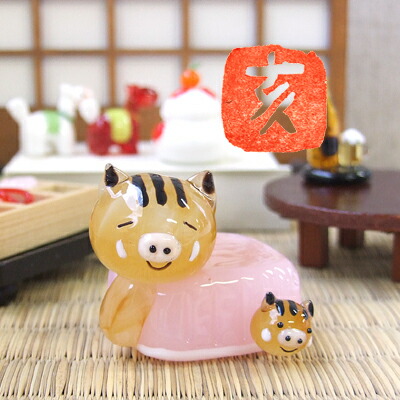 楽天市場】寅 置物 ミニ 干支 十二支 ガラス細工 とら ガラス 赤布 赤