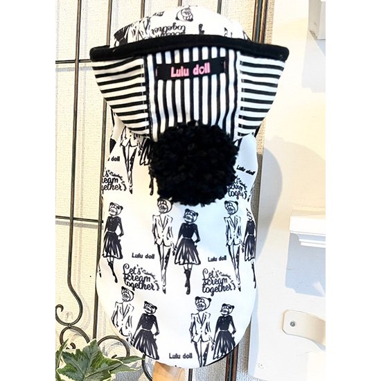 犬服 ルルドール ブランド ルルドールパーカー　SSサイズ ドッグウェア モノトーン