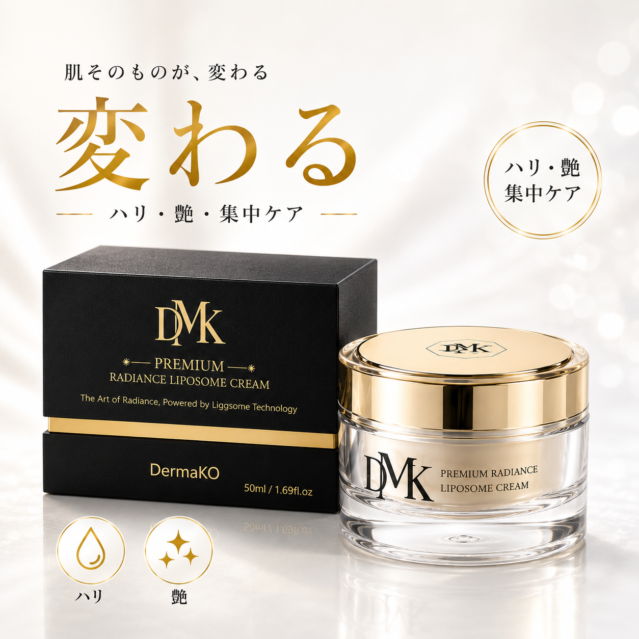 DermaKO ダーマコ イデベノン リポソーム オールインワン皮膚軟化剤 50ml CICA ナイアシンアミド 保湿 ハリ ツヤ 人間の顔皮膚軟化剤