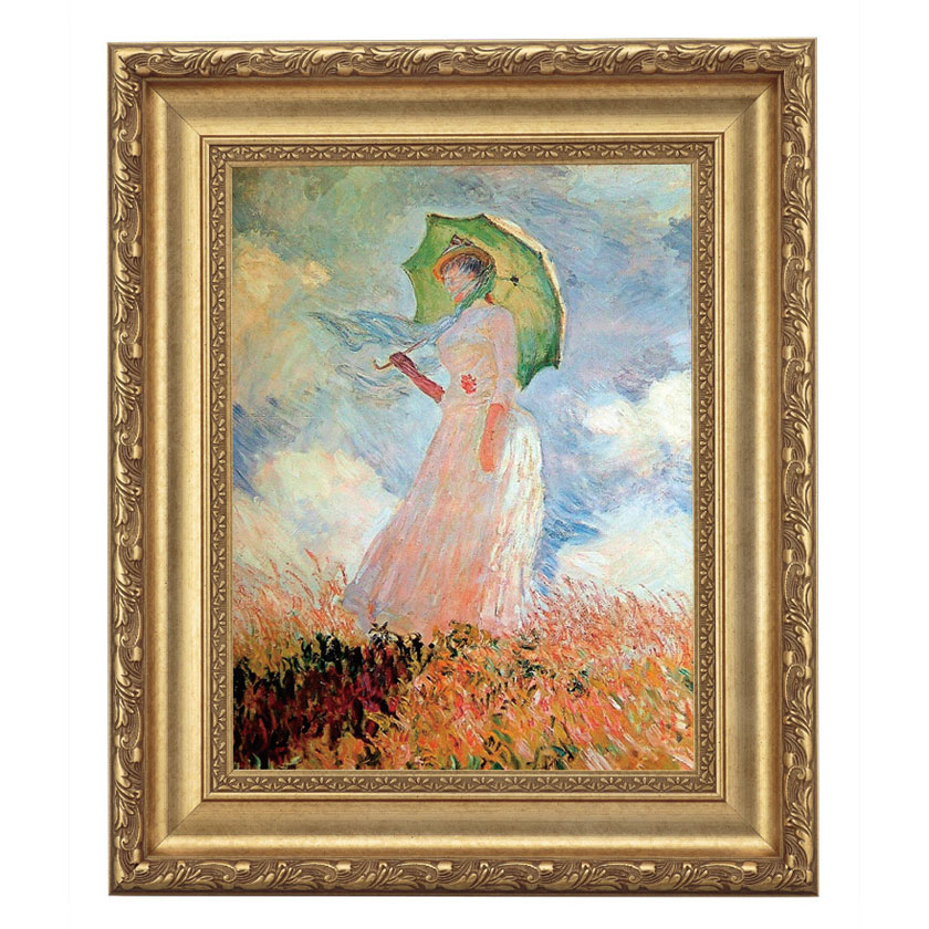 「真作」ルイス・ラマルク 【日傘の少女】 女性像 人物画　油彩画　額装　F12号 真作」ルイス・ラマルク 【日傘の少女】 女性像 人物画 油彩画