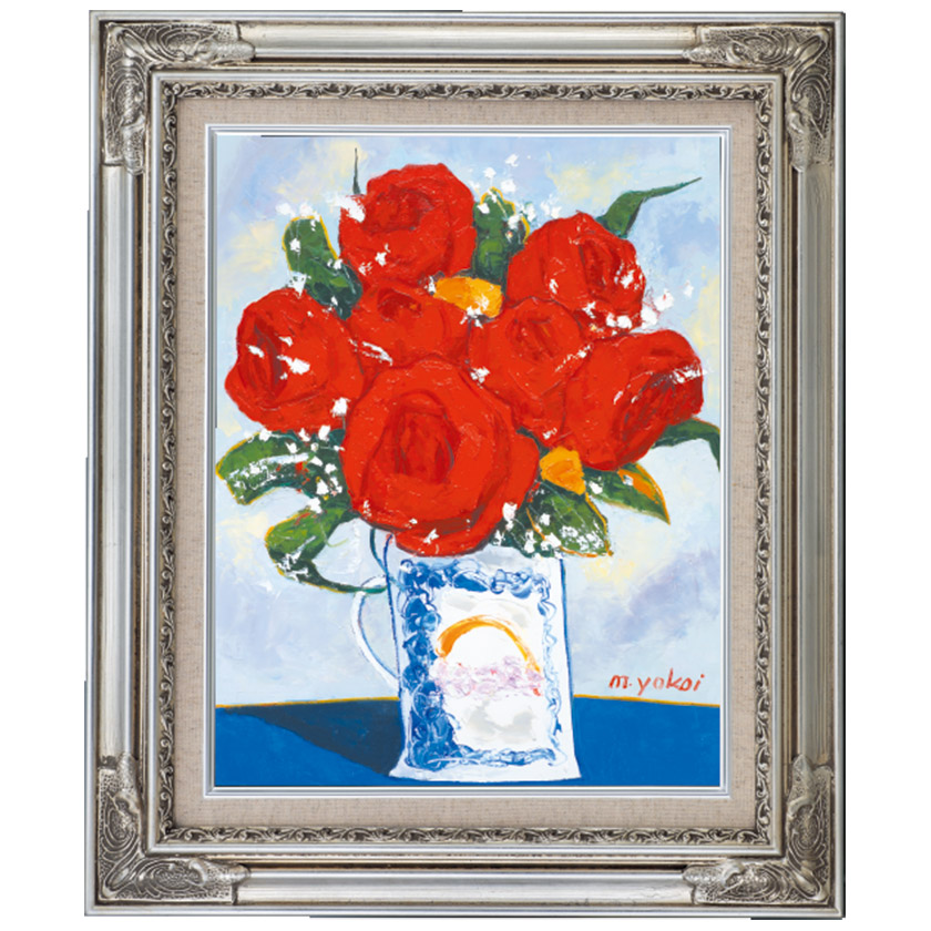 渡部ひでき 薔薇 楽天市場】油絵 バラ 渡辺ひでき作品 F6サイズ 肉筆油絵 油彩