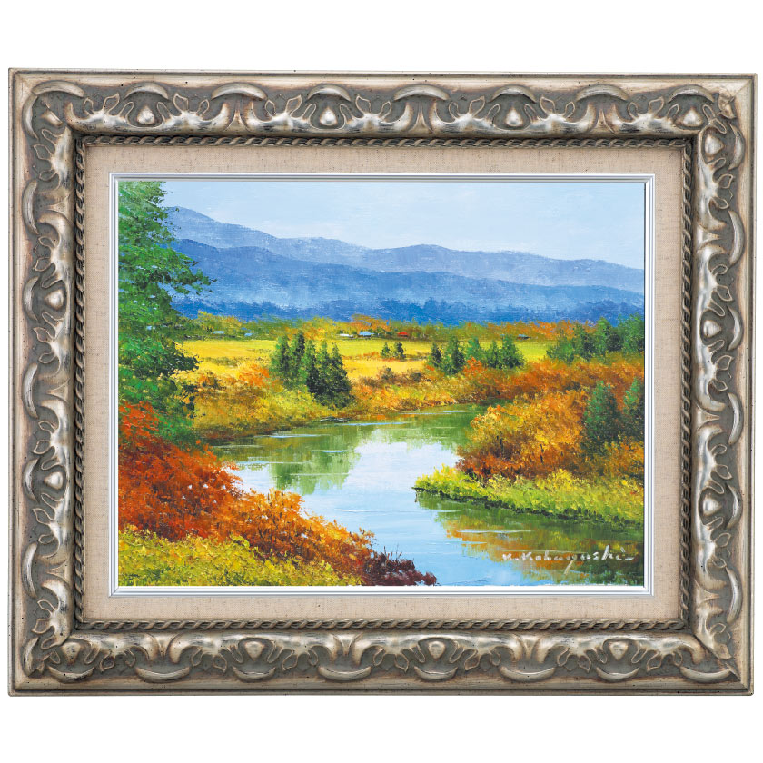 肉筆油彩画 最上川 小林 幸三 F4号 美術品 絵画|光ネット組合 店