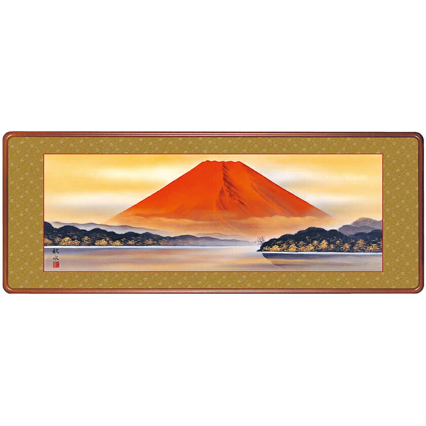 開運 赤富士絵画 百瀬善明作　厚盛赤富士 Yahoo!オークション - 百瀬善明 『赤富士』 6号 判立体・型盛絵