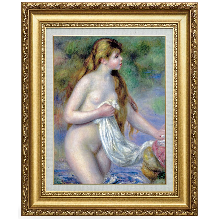 ルノワール 長い髪の浴女 6号 立体複製名画 美術品 インテリア
