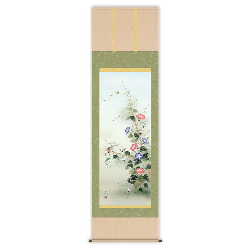 田村竹世 四季花鳥 朝顔 掛け軸｜光ネット組合 店