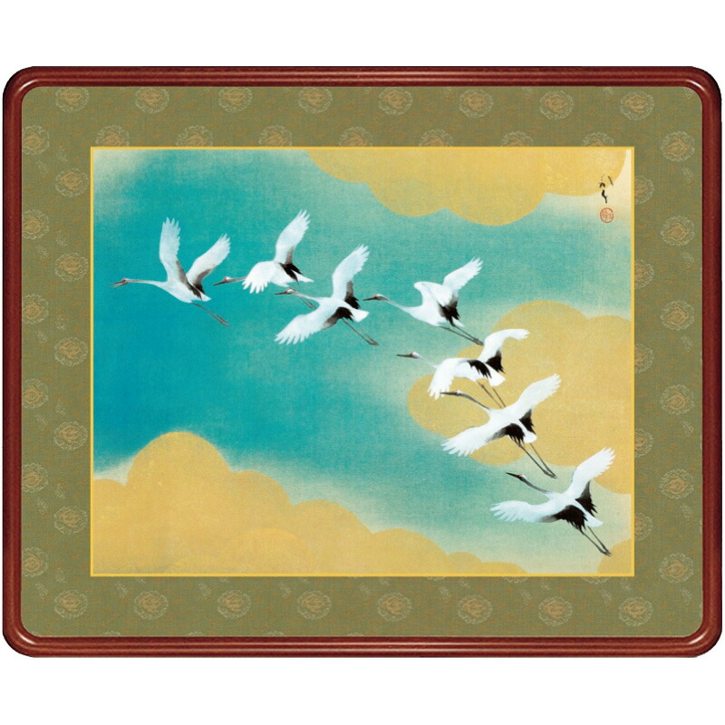 楽天市場】川端龍子「虹の如く」複製画 額入り 色紙額 特殊工芸画 飛ぶ