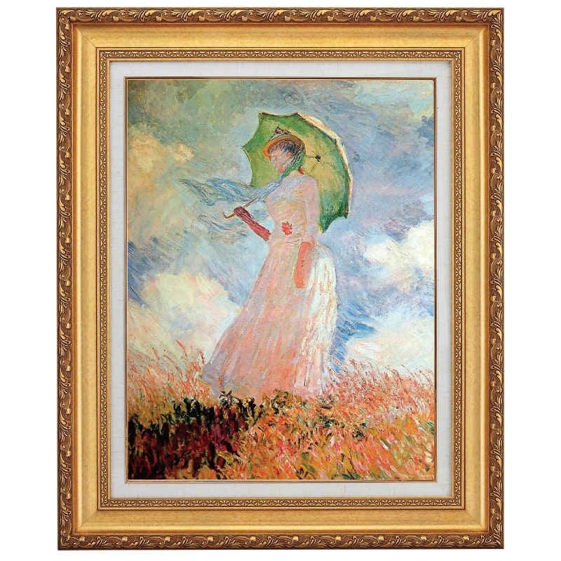 クロードモネ 絵画 油絵 額縁 モネ婦人と息子 複製 レプリカ 絵画 額入り 壁掛け F4 クロード モネ 複製画 額飾り 1枚 世界の