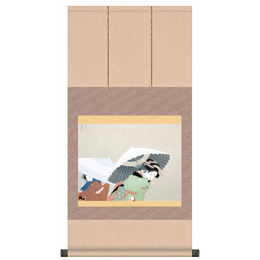 上村松園 牡丹雪 高精細複製画 掛軸 14,700円