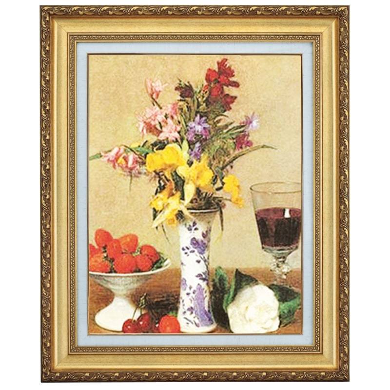 楽天市場】ラトゥール 作品 花の静物 4号 立体複製名画 絵画 額付き