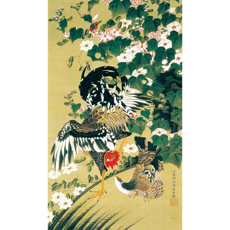 楽天市場】群鶏図 伊藤若冲 動植綵絵 複製額装・掛軸