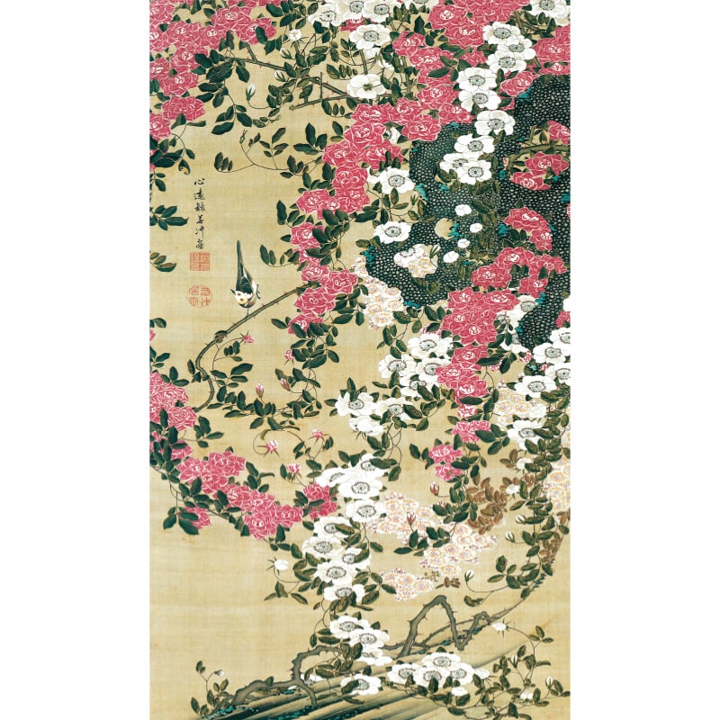 楽天市場】伊藤若冲 動植綵絵 牡丹小禽図 高級仕様 掛軸 美術品