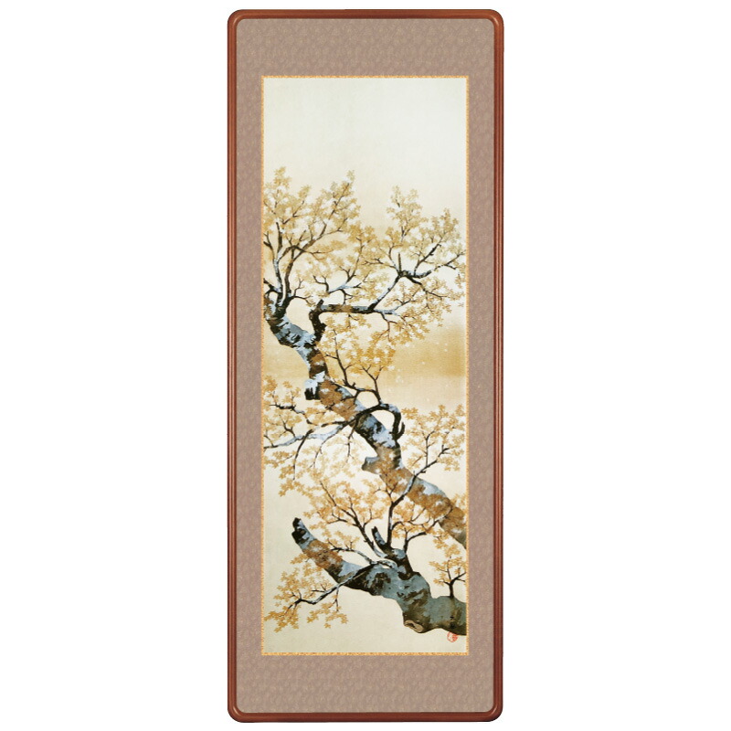 横山大観、冬之夕、希少画集画、新品高級額・額装付、状態良好 楽天市場】横山大観「冬の夕」複製画 額入り 色紙額 特殊工芸画