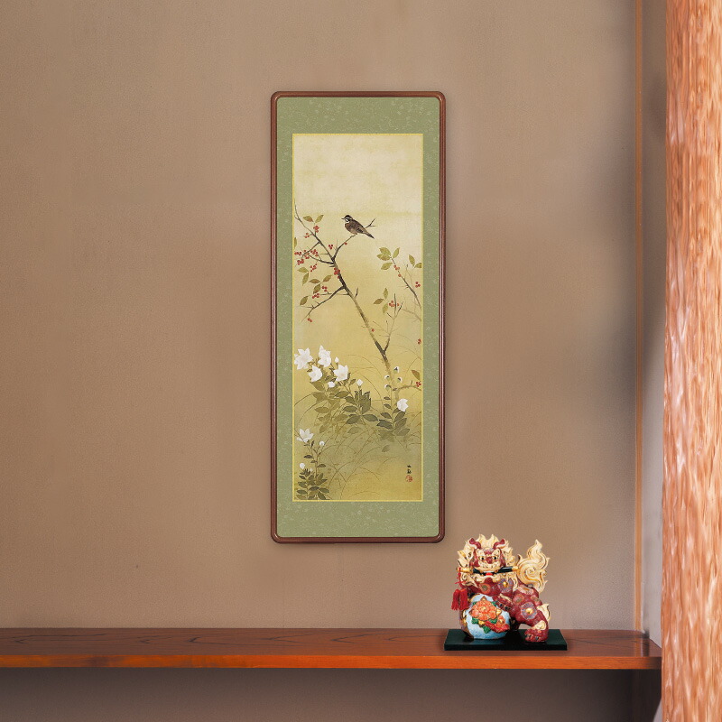 オープニング 横山大観 四季花鳥 秋 晩秋 高級女桑縁額 複製 Fucoa Cl