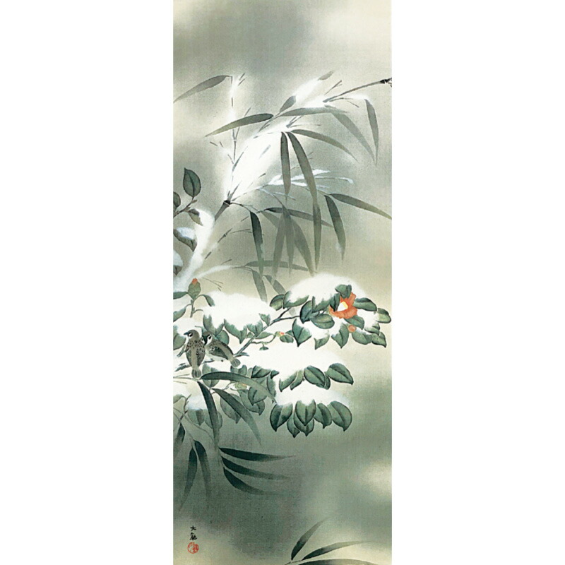 楽天市場】横山大観「冬の夕」複製画 額入り 色紙額 特殊工芸画