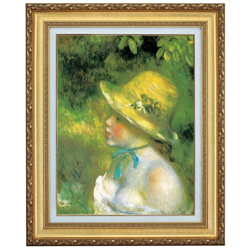 人気ブランド新作豊富 油彩画 ルノワール 麦わら帽子を被った少女 F10号 インテリア 美術品 立体複製名画 Dgb Gov Bf