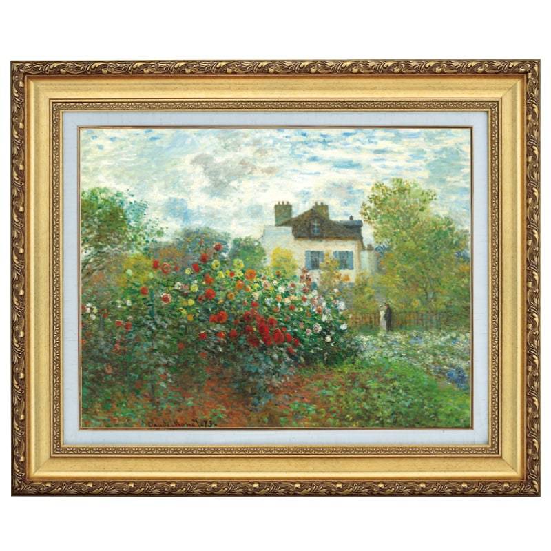 モネ「アルジャントゥイユのモネの庭」4号 立体複製名画 美術品 インテリア